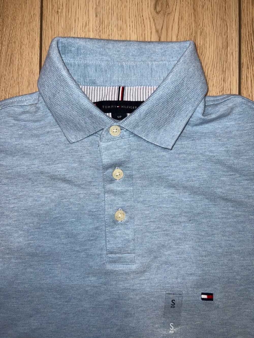 Tommy Hilfiger Men’s Heather Light Blue Polo Shirt - Picture 3 of 13